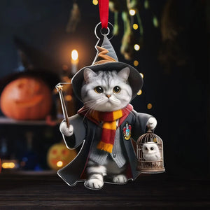 Gifts For Cat Lovers Christmas Wizard Cat Ornament 01acdt031024 - Ornament - GoDuckee