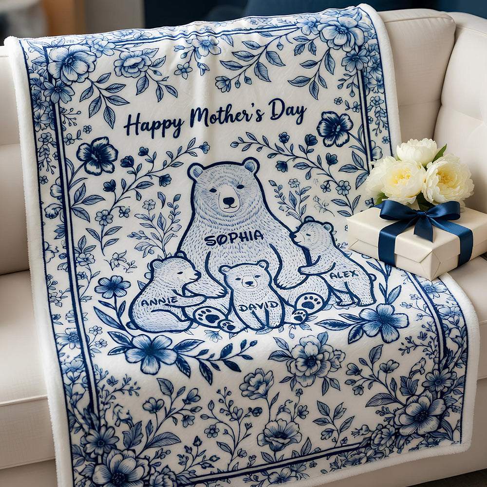 Heartfelt Mama Bear Blanket - Personalized Gifts For Moms 04PADT160426 - Blanket - GoDuckee