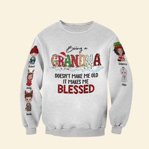 Being [Custom Title] Makes Me Blessed, Gift For Family, Personalized Shirt, Christmas Kids Shirt, Christmas Gift - AOP Products - GoDuckee