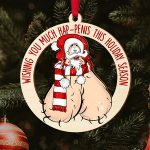 Funny Christmas Gifts For Couple Wood Ornament 01ohpu091024 - Ornament - GoDuckee