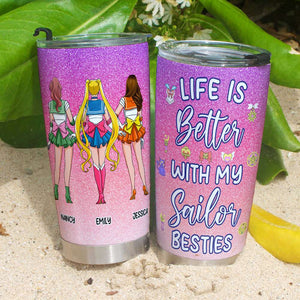 Personalized Gifts For Best Friends Tumbler Life Is Better With Besties 02htpu200224hh - Tumbler Cups - GoDuckee