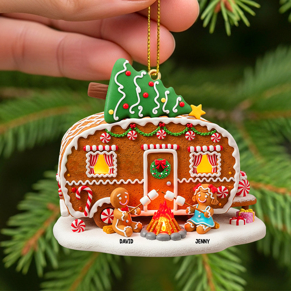 Personalized Gifts For Gingerbread Couple Christmas Wooden Ornament 03pgtn190825 - Ornament - GoDuckee