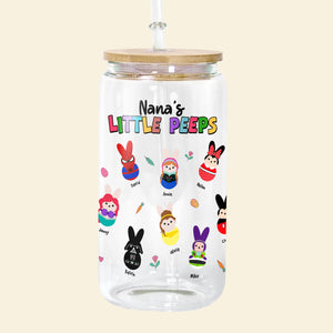 Personalized Gifts For Easter Glass Can Nana's Little Peeps 01NAHN220224 - Drinkware - GoDuckee