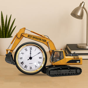 Excavator Desk Clock Plaque - Personalized Gifts For Operator 02ohtn040625 - Clock Plaques - GoDuckee
