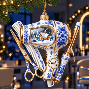 Toile De Jouy Christmas Ornament - Personalized Gifts For Hairstylist 01pgqn121026 - Ornament - GoDuckee