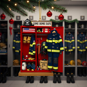Firefighter Locker Acrylic Ornament, Personalized Christmas Gifts For Firefighter 06qhtn040625-Homacus