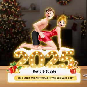 Naughty Couple Christmas Acrylic Light Box 05ohlu301025 - Personalized Gifts For Couple - Light Box - GoDuckee