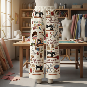 Sewing Is A Therapy Pajama Pants - Personalized Gift For Sewers 03PALU140126 - Pajama Pant - GoDuckee