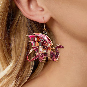 Mystical Dragon Book Acrylic Earrings- Personalized Gift For Book Lovers 02TGQN140625 - Earrings - GoDuckee