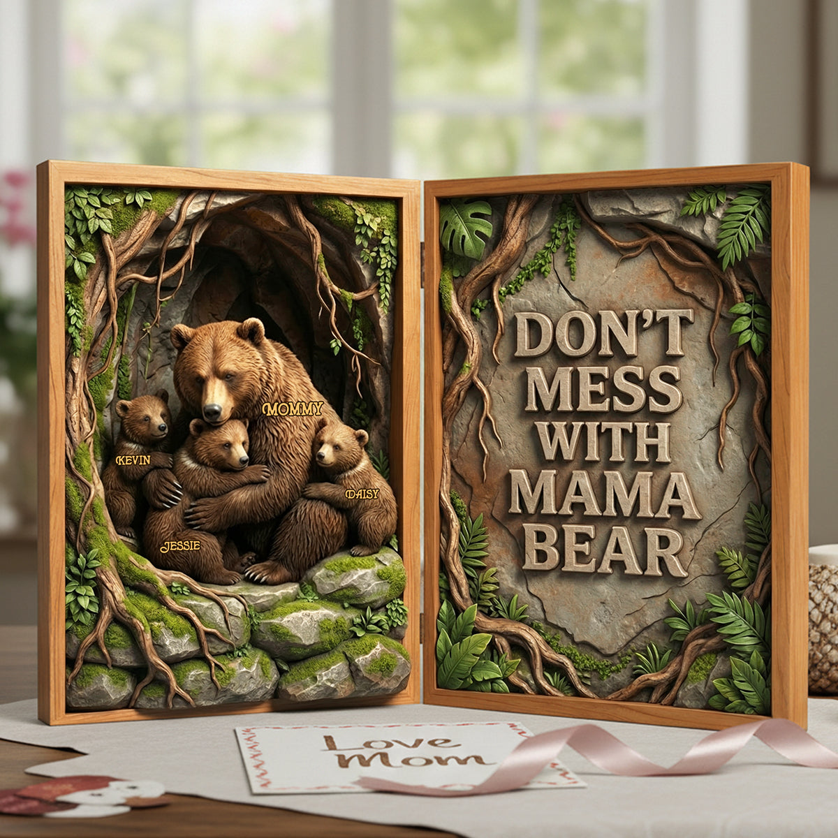 Mama Bear Acrylic Plaque - Personalized Gifts For Mom 02hyta100226 - Shaped Plaques - GoDuckee