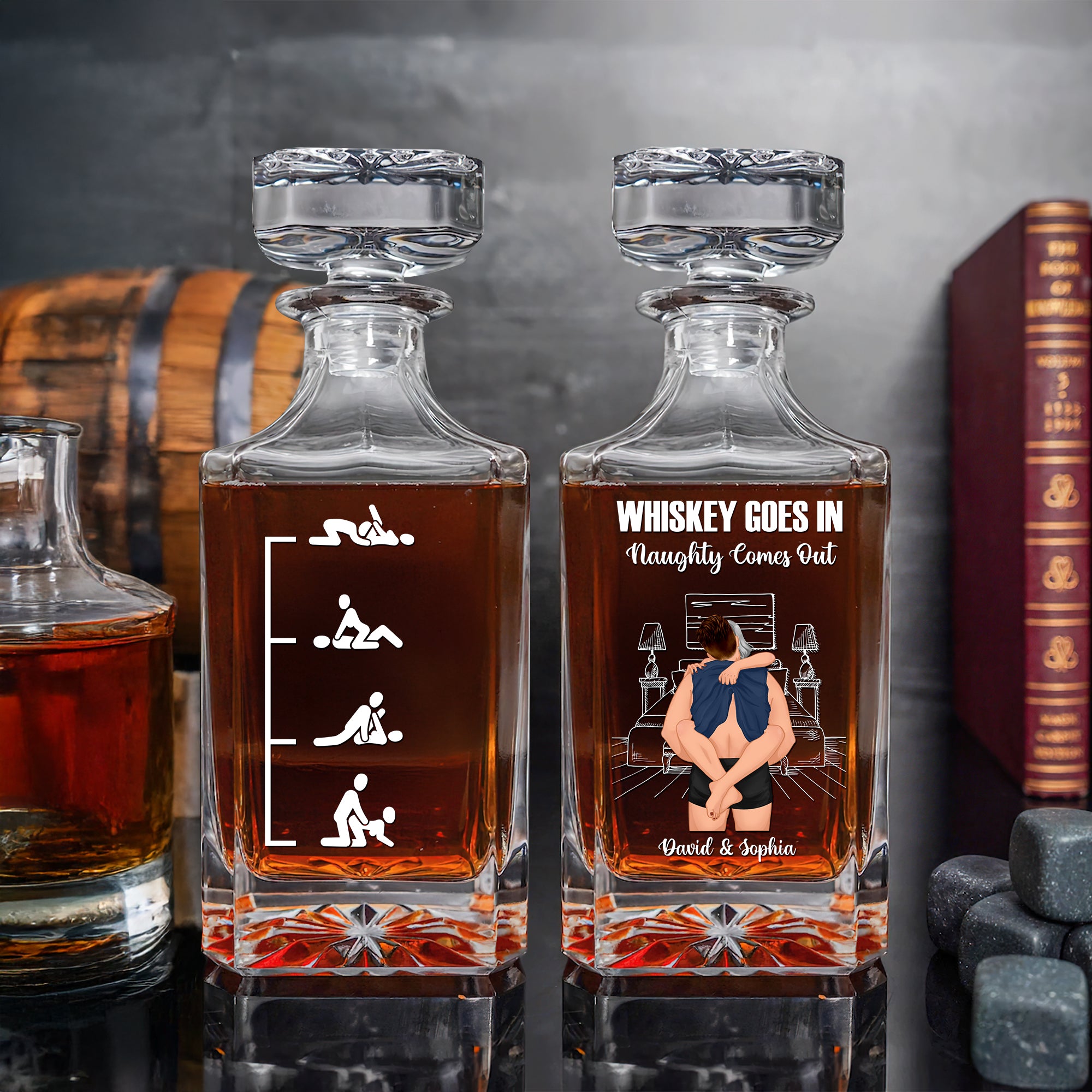 Funny Couple Whiskey Bottle - Personalized Gift For Couple 02TOTN070525HG - Whiskey Bottle - GoDuckee