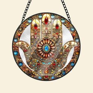 Hamsa Hand Stained Glass 05acxx200824/12acqn240824 Decor Gifts - Ornament - GoDuckee