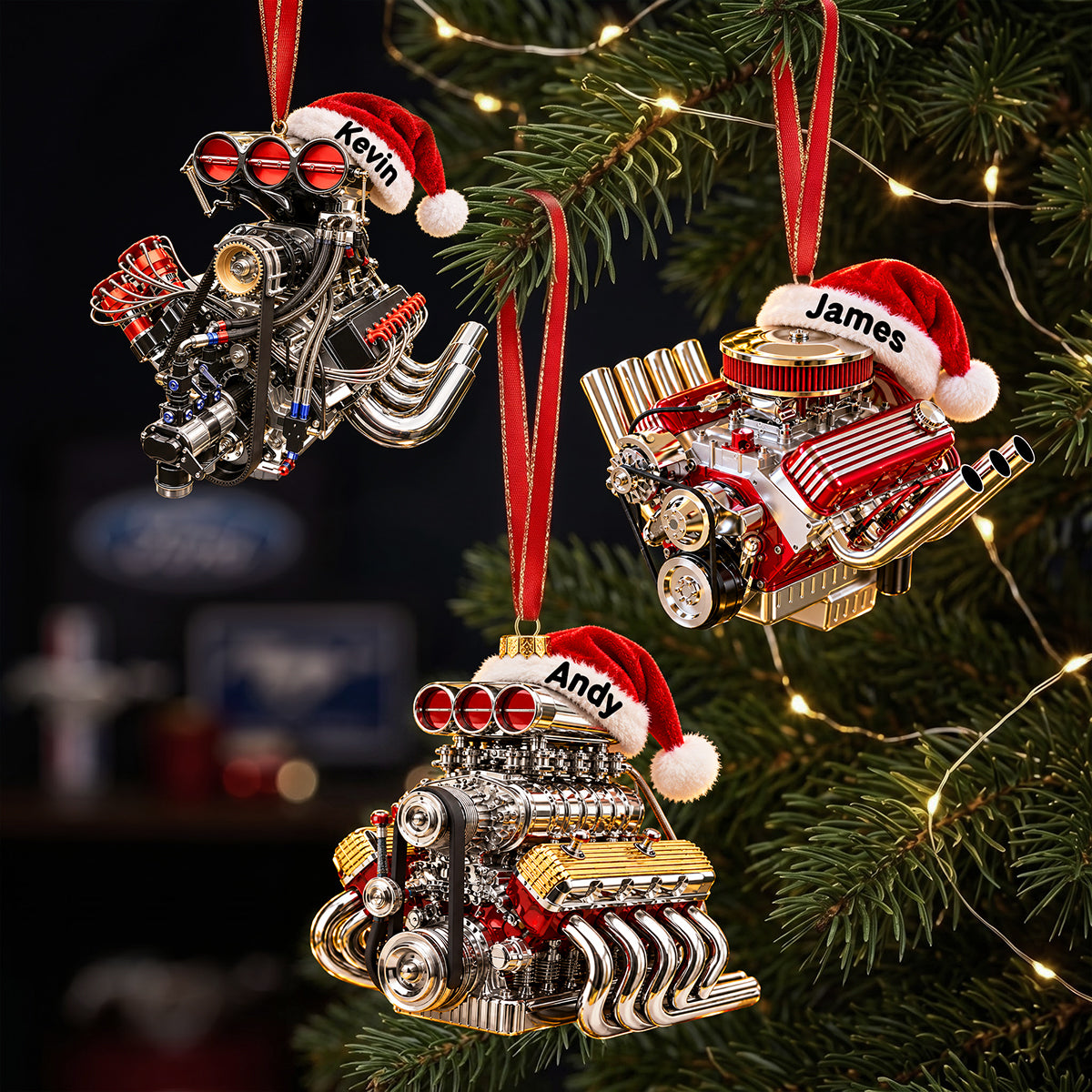 Drag Racing V8 Engine Ornament - Personalized Gifts For Racing Fans Christmas Ornament 04NATA121026 - Ornament - GoDuckee
