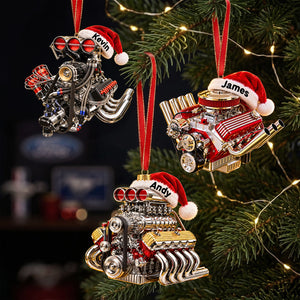 Drag Racing V8 Engine Ornament - Personalized Gifts For Racing Fans Christmas Ornament 04NATA121026 - Ornament - GoDuckee