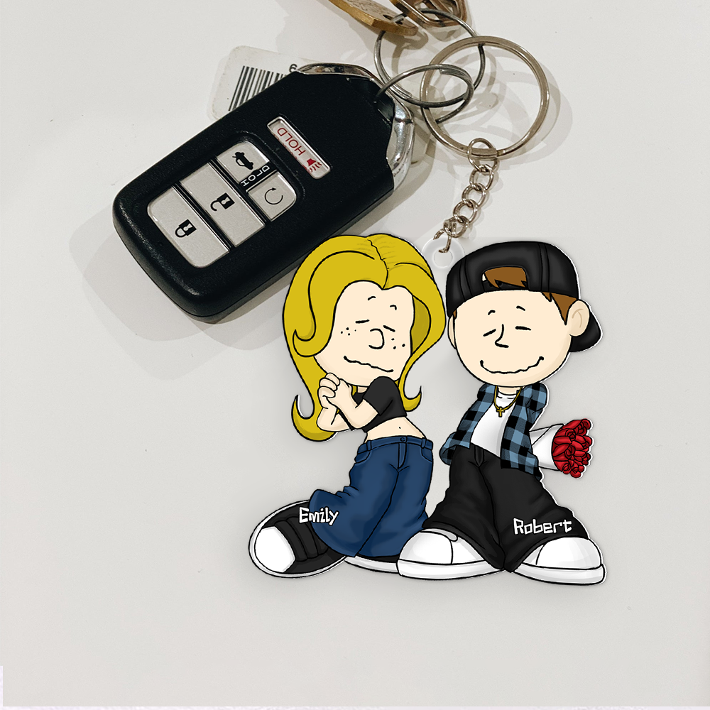 Personalized Gifts For Couple Keychain, Gangsta Love 03qhpu030125hg - Keychains - GoDuckee