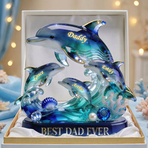 Best Dad Ever Dolphin Family Acrylic Plaque - Personalized Gifts For Dad 04pgdh060526 - Shaped Plaques - GoDuckee