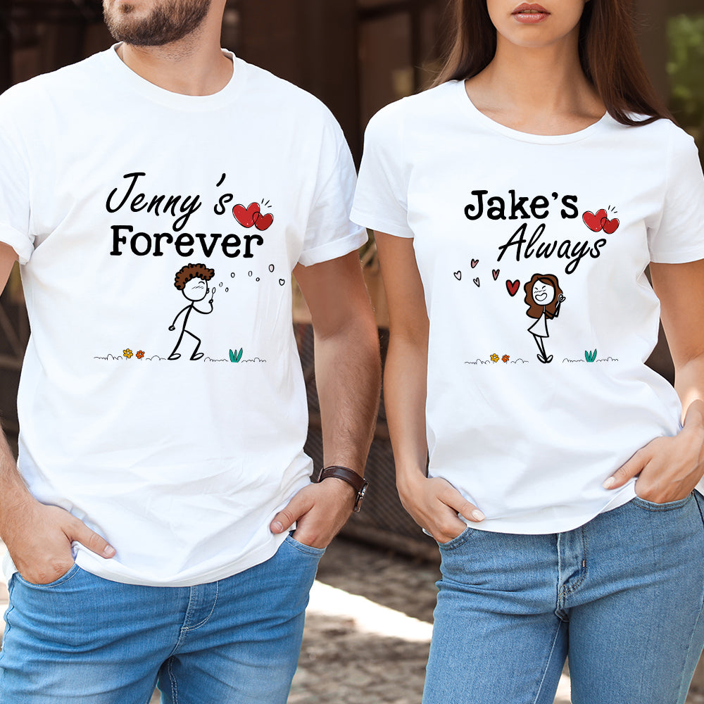 Always Forever-Gift For Couples-Personalized Couple Shirts- Anniversary Gift - Shirts - GoDuckee