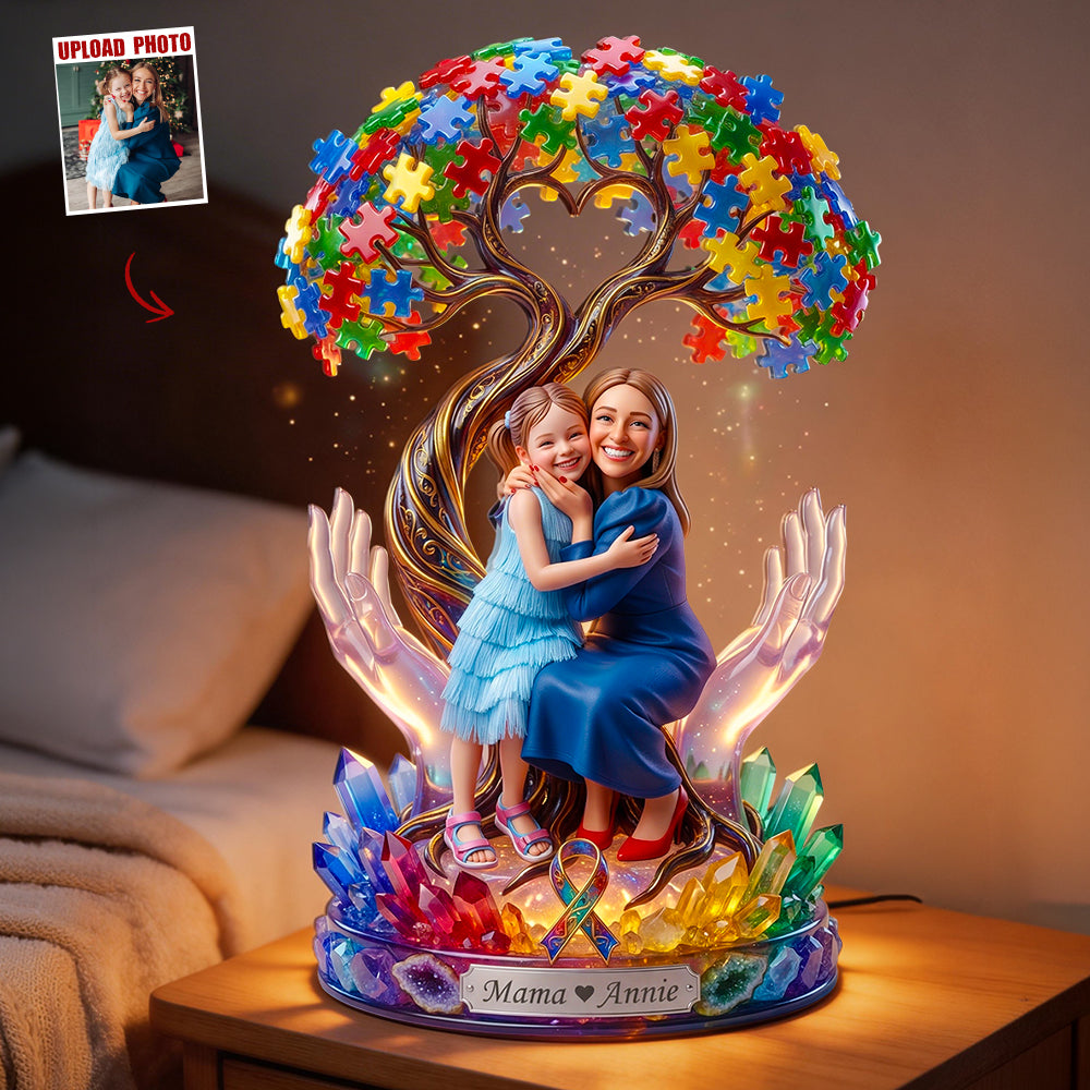 Autism Mom Tree Of Love Light Box - Custom Photo Gifts For Autism Mom 02qhdt270326 - Light Box - GoDuckee