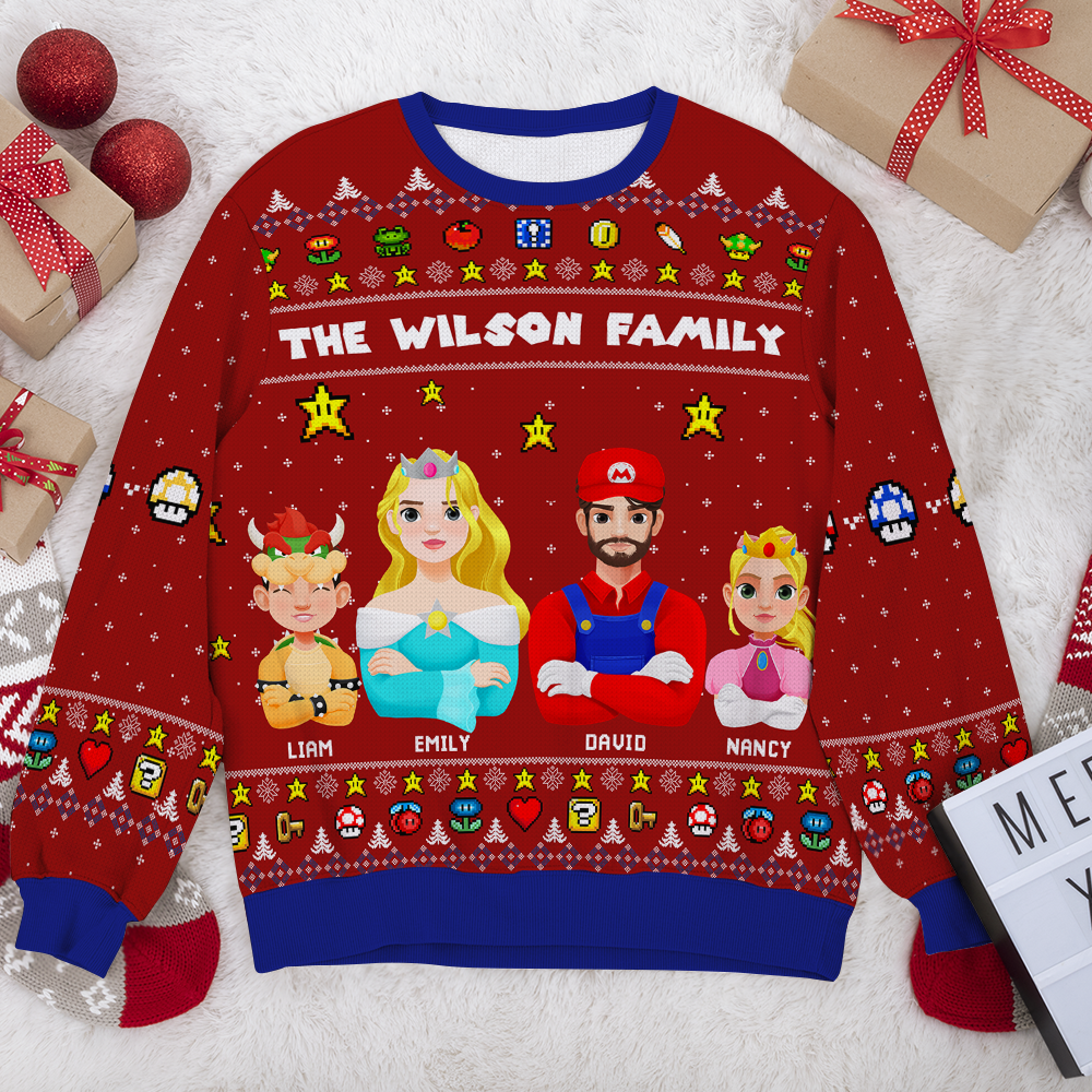 Personalized Gifts For Family Ugly Sweater, Family Game Lover 01napu290824pa - Ugly Christmas Sweater - GoDuckee