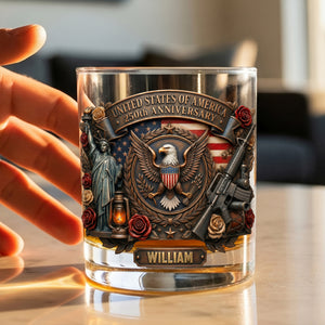 250th Anniversary USA 11oz Round Glass - Personalized Gifts For Patriots 03tymg200326 - Glass - GoDuckee