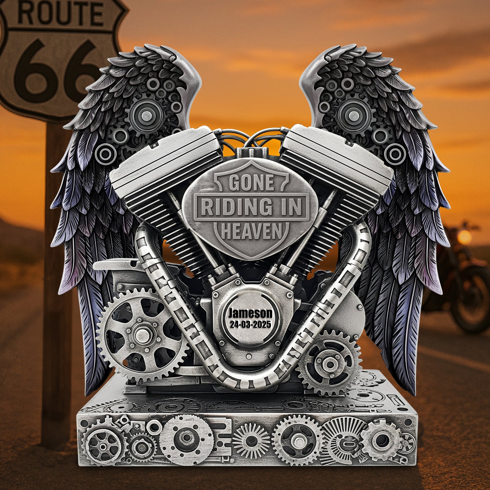 Biker In Heaven Acrylic Plaque - Personalized Memorial Keepsake For Biker 01QHLU030625 - Shaped Plaques - GoDuckee