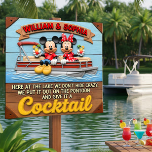 Pontoon Couple Wood Sign - Personalized Gifts For Couple 07nalu190625 - Wood Sign - GoDuckee