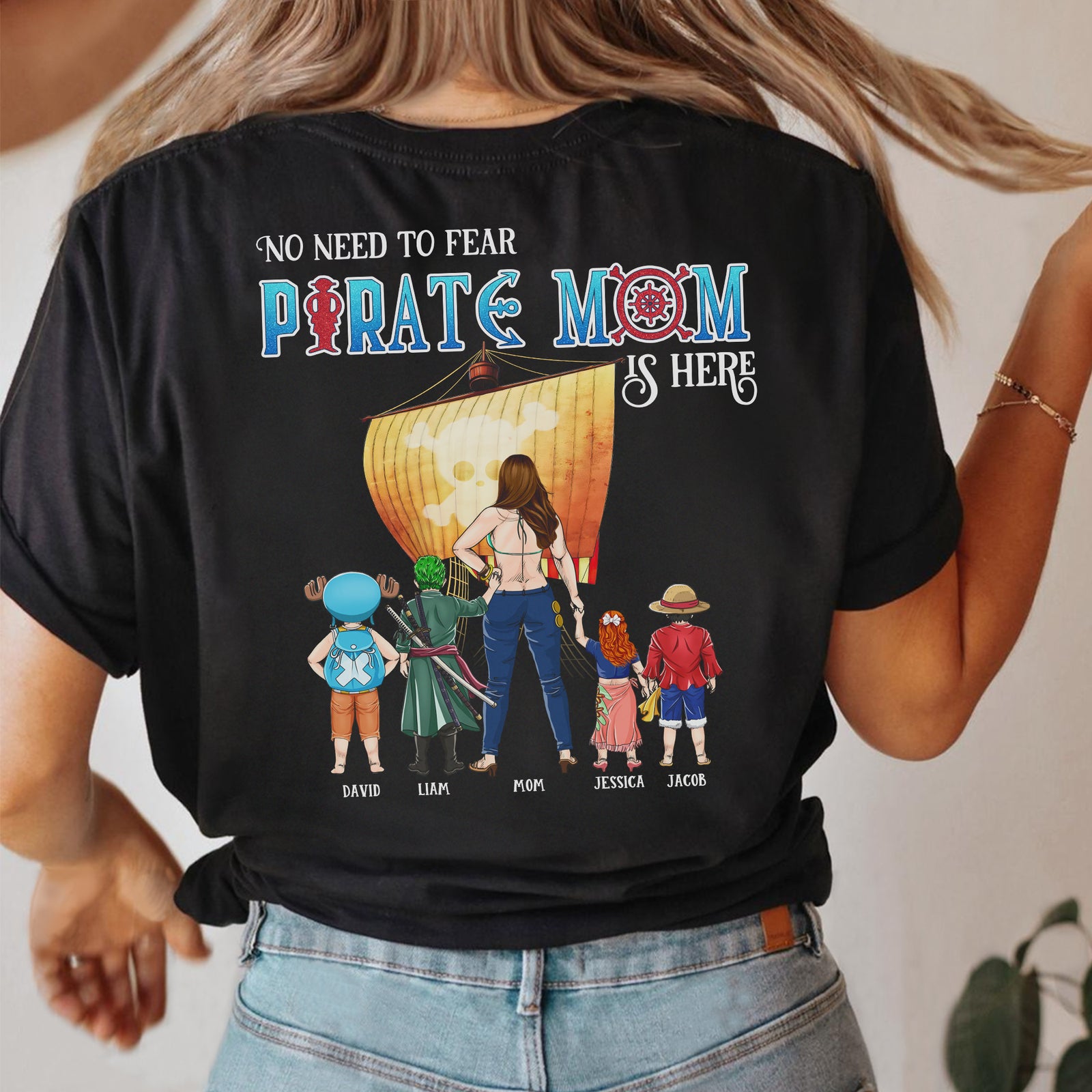Personalized Gifts For Mom Shirt No Need To Fear Pirate Mom Is Here 03HUPU030424PA - 2D Shirts - GoDuckee