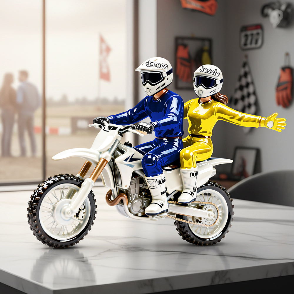Motocross Couple Acrylic Plaque - Personalized Gifts For Couple 03ohta070126 - Shaped Plaques - GoDuckee