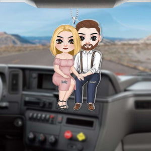 Romantic Couple, You Are Forever In My Heart, Personalized Transparent Car Ornament, Gifts For Couple - Ornament - GoDuckee