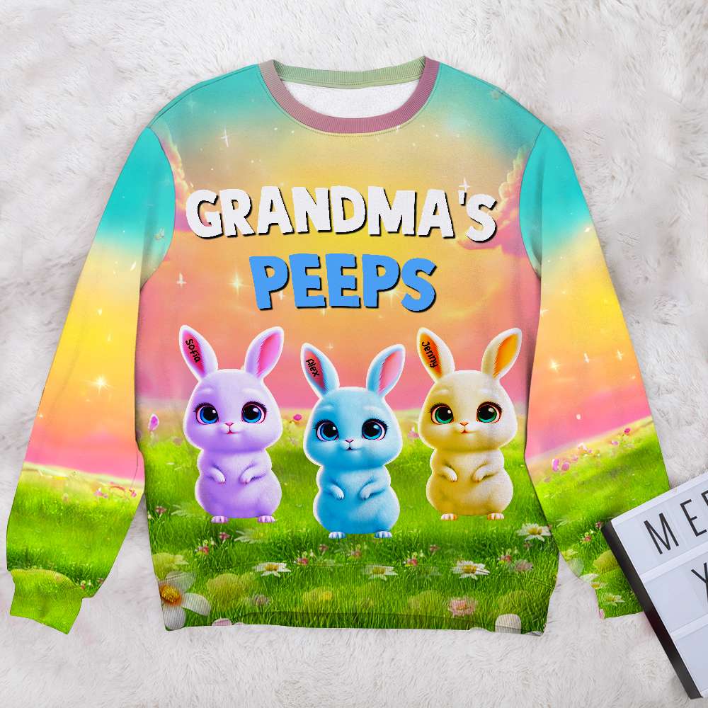 Personalized Gifts For Grandma 3d Shirt, Bunny Peeps 03TGMH110225 - AOP Products - GoDuckee