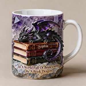 Book Dragon Coffee Mug - Personalized Gifts For Book Lovers 02naqn140126 - Coffee Mug - GoDuckee