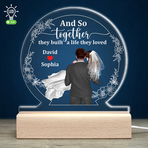 And So Together They Built A Life They Loved-Gift For Couple-Personalized Led Light- Newly Wedding Led Light - Led Night Light - GoDuckee