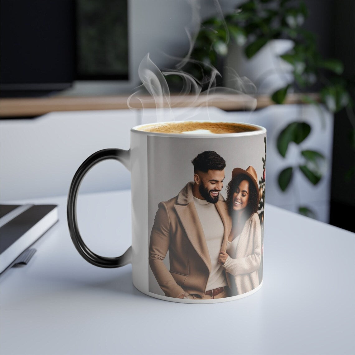 Custom Couple Photo, Personalized Color Changing Mug, Gift For Boyfriend, Husband - Magic Mug - GoDuckee