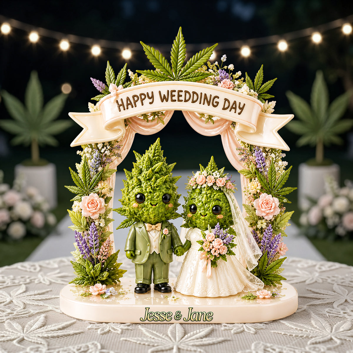 Stoner Wedding Couple Acrylic Plaque - Personalized Gifts For Couples 02tota010726 - Shaped Plaques - GoDuckee