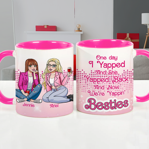 Personalized Gifts For Besties Accent Mug Yappin Besties 04XQLU021224HH - Coffee Mug - GoDuckee