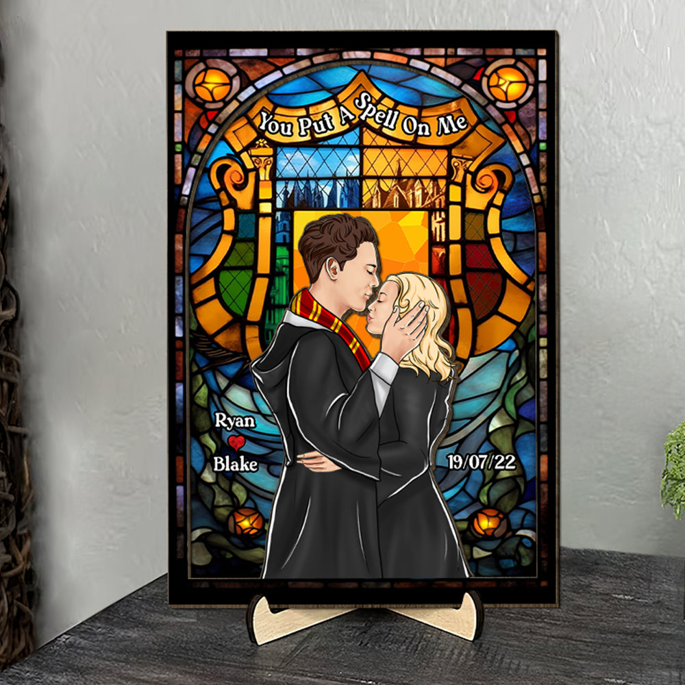Personalized Gifts For Wizard Couple Layers Wood Sign You Put A Spell On Me 04HUDT050224TM - Wood Signs - GoDuckee