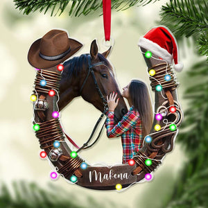 Custom Photo Gifts For Horse Lovers Christmas Acrylic Ornament 03OHLU141124 - Ornament - GoDuckee