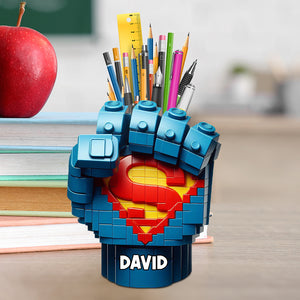 Super Fist Bump Wooden Pen Holder - Personalized Gifts For Kids 03ohtn240725 - Pen Holder - GoDuckee