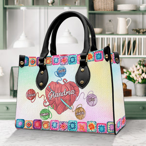 Personalized Gifts For Crochet Grandma Leather Bag 05HUPU290724 - Leather Bag - GoDuckee