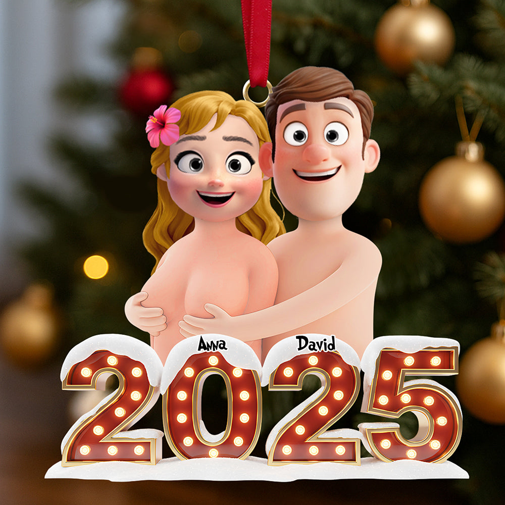 Naughty Couple Ornament Personalized Christmas Gifts 06OHDT151125 - Ornament - GoDuckee