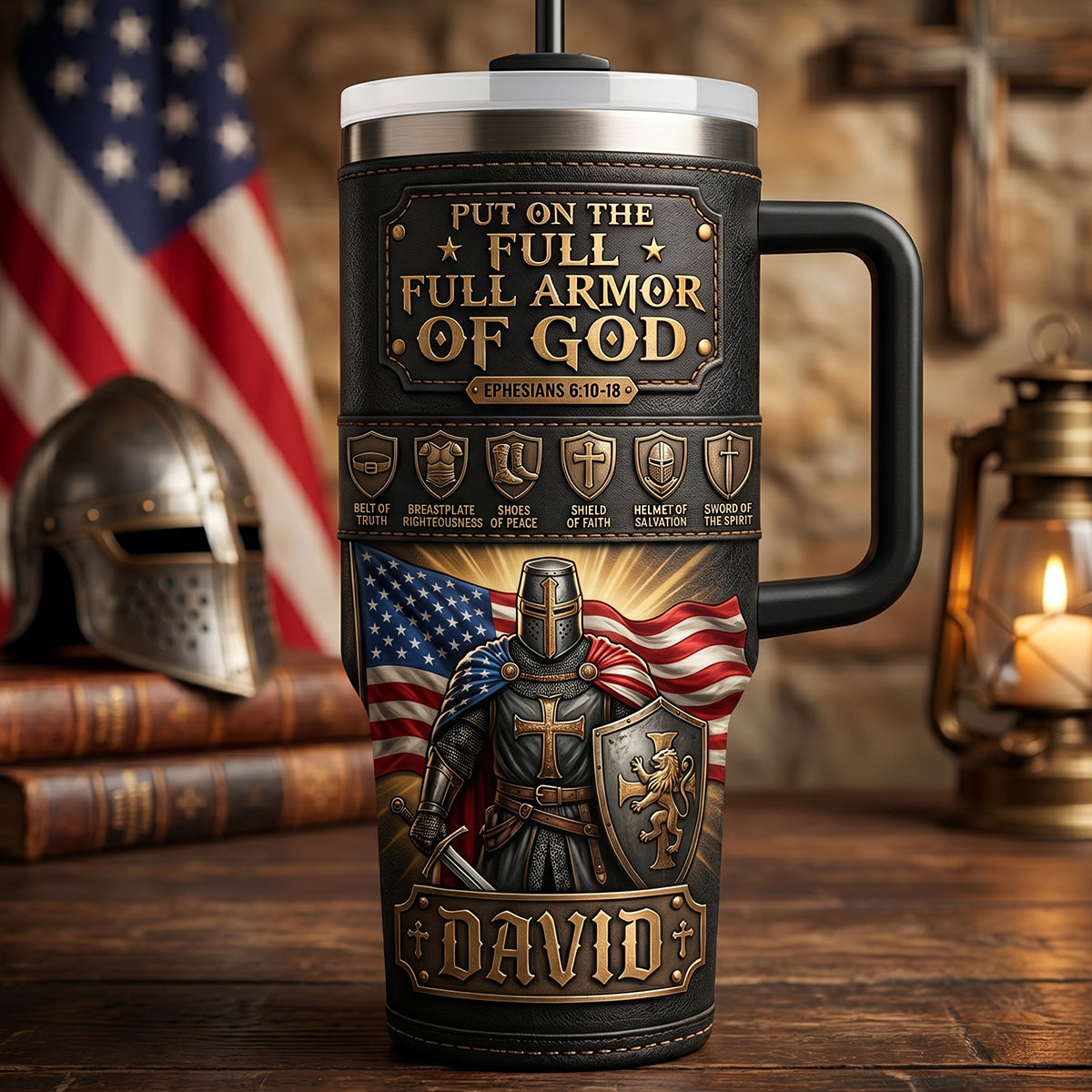 USA Armor Of God Tumbler - Personalized Gifts For Patriots 06PADT300526 - Tumbler Cup - GoDuckee