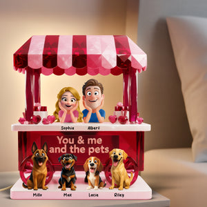 Couple’s Sweet Little Pet Gang Light Box - Personalized Gifts For Couples 02TOQN031225 - Light Box - GoDuckee