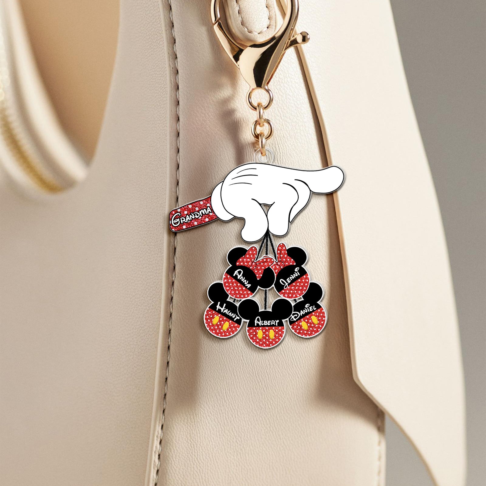 Personalized Gifts For Grandma Keychain - Adorable Mouse Charm 03OHLU090125 - Keychains - GoDuckee