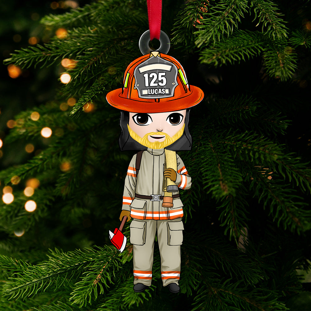 Personalized Gift For Firefighter Christmas Ornament 02ACTN141124HH - Ornament - GoDuckee