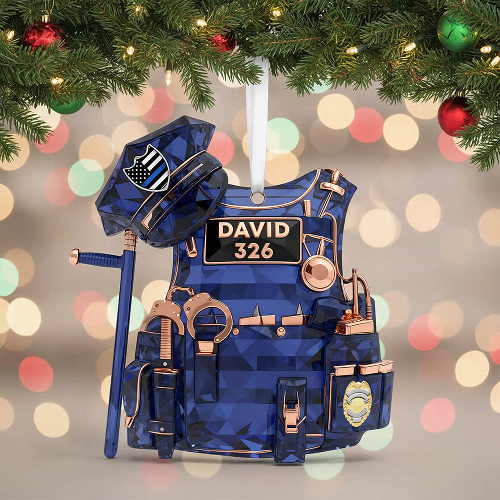 Police Vest Christmas Ornament - Personalized Gifts For Police Officer 04qhqn101025 - Ornament - GoDuckee