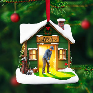 Golf Cabin Christmas Ornament - Personalized Gift For Golfers 05OHLU140825 - Ornament - GoDuckee