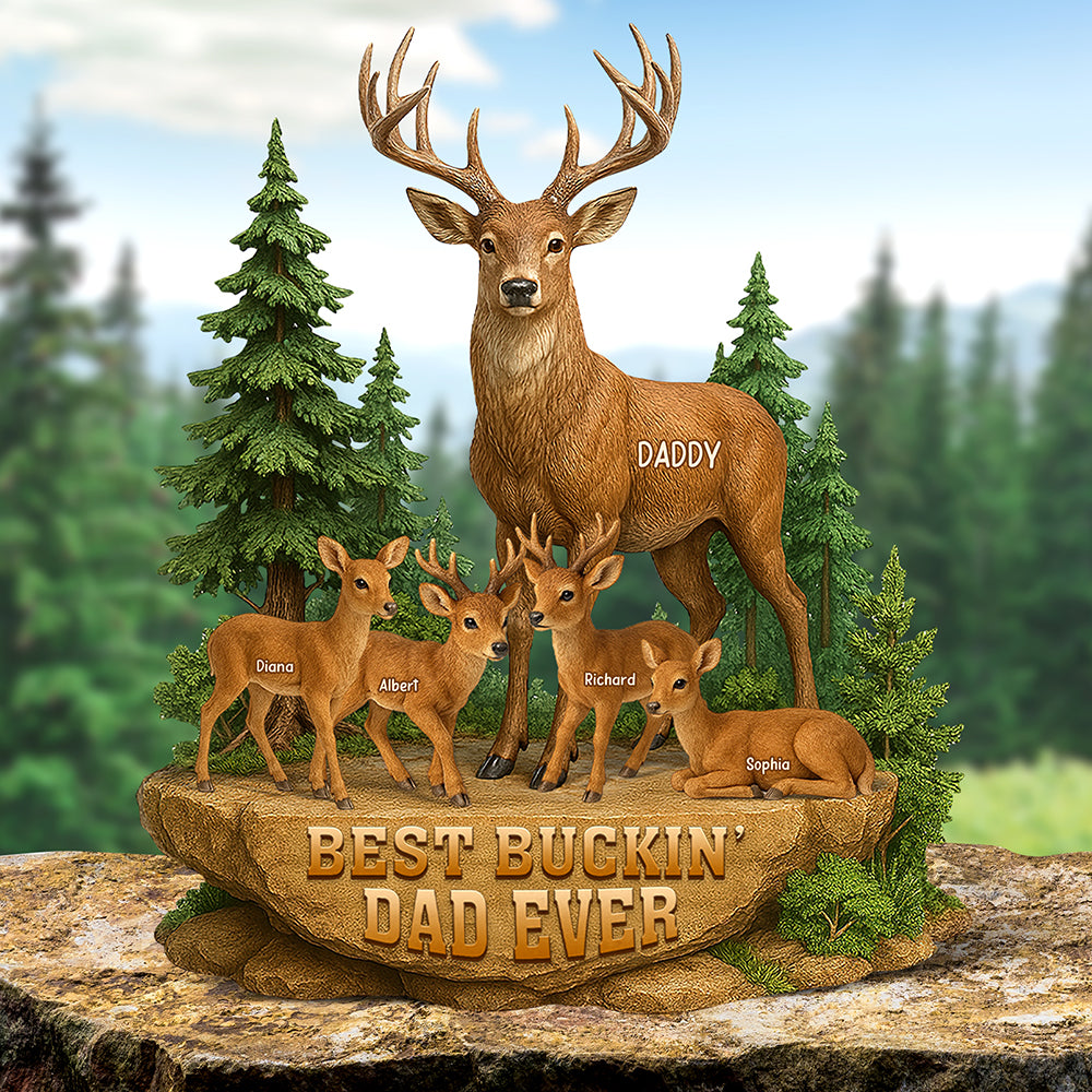 Deer Dad Acrylic Plaque - Personalized Gifts For Dad 03naqn150425 - Shaped Plaques - GoDuckee
