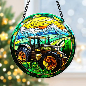 Personalized Gifts For Farmer Tractor Suncatcher Ornament 125acqn060924 - Ornament - GoDuckee