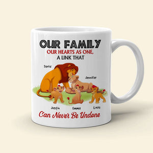 Our Family, Our Hearts As One, Family Gift, Personalized Mug, Lion Family Mug 01OHHN081223 - Coffee Mug - GoDuckee