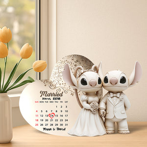 Cartoon Couple Acrylic Plaque - Personalized Gifts For Couple 05ohqn080725 - Shaped Plaques - GoDuckee